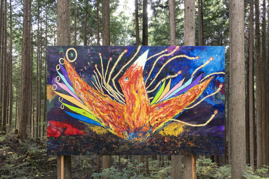 霊瀧｜浄化と再生のスピリチュアルアート｜神道・真光の抽象画　発泡スチロール 霊瀧｜浄化と再生のスピリチュアルアート｜神道・真光の抽象画